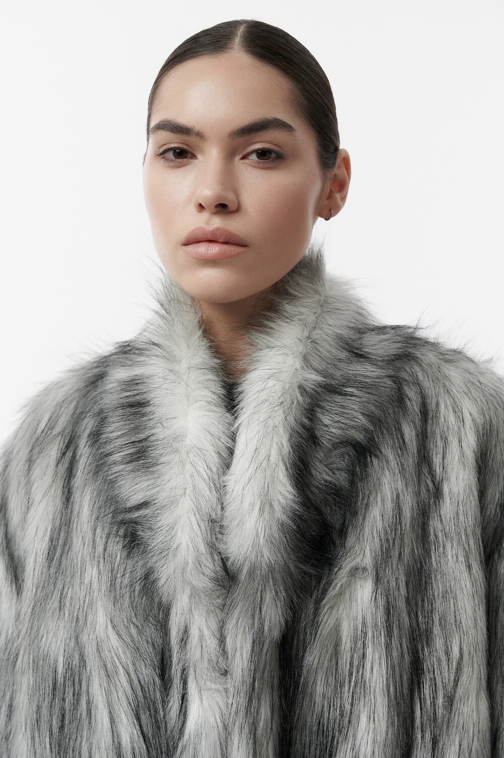 Fur coat Monica in gray